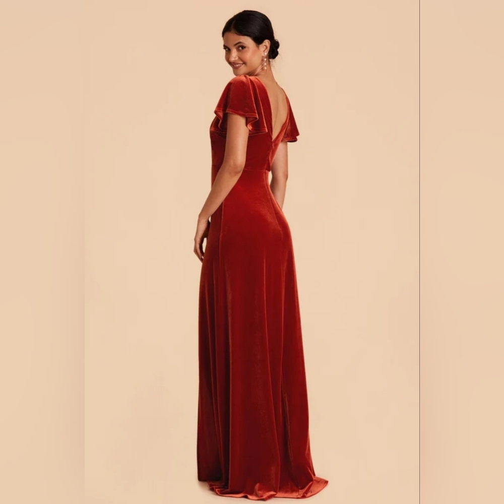 Birdy Grey Velvet Maxi Dress in Rust Red